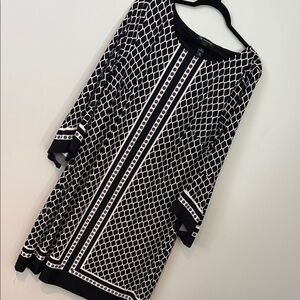 INC chic Black and White Geometric Dress